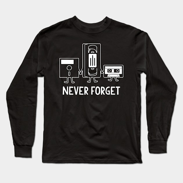 Never Forget Floppy Disk distress Long Sleeve T-Shirt by bayudesignart45